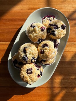 Blueberry Ricotta Poppyseed Muffins