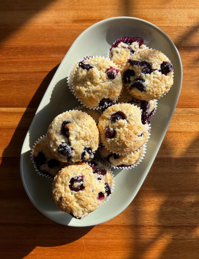 Blueberry Ricotta Poppyseed Muffins