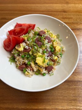 Egg, Rice and Chinese Sausage