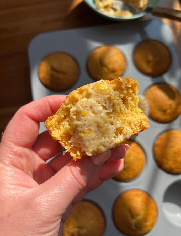 Brown Butter Cornbread Muffins with Whipped Corn Brown Butter