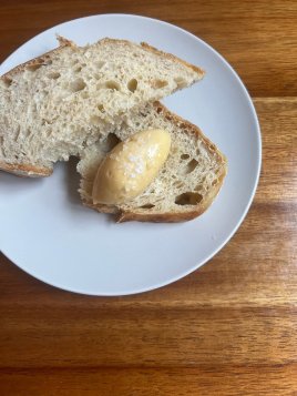Rustic No Knead Yogurt Bread with Whipped Maple Butter