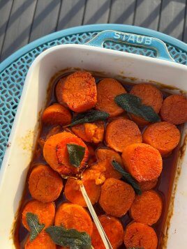 Sweet and Spicy Brown Butter Glazed Sweet Potatoes