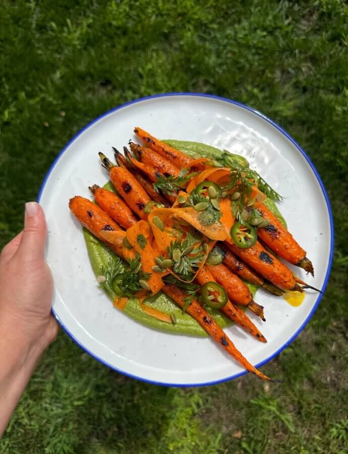 Grilled Carrots with Pepitas