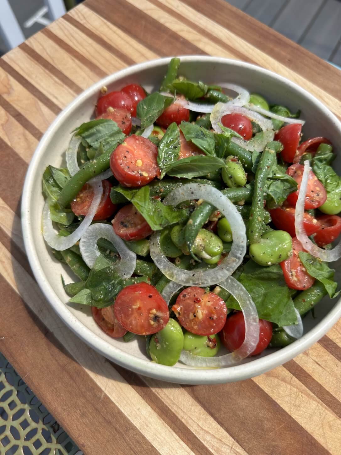 Green Bean and Tomato Salad with Pine Nut Dressing